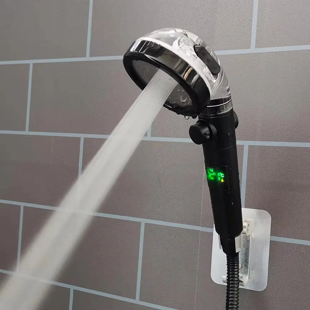 Led Digital Temperature Display Shower Head Modes Large