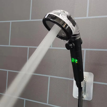 Led Digital Temperature Display Shower Head Modes Large
