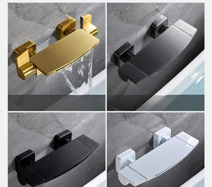 Brushed Gold Bath Shower Faucet Brass Bathtub Faucet