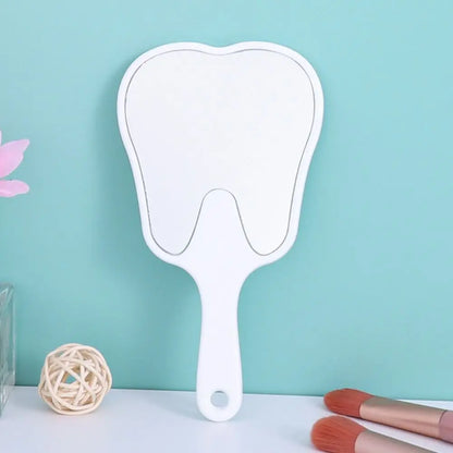 Durable Plastic Tooth-Shaped Mirror Mini Lightweight Handheld