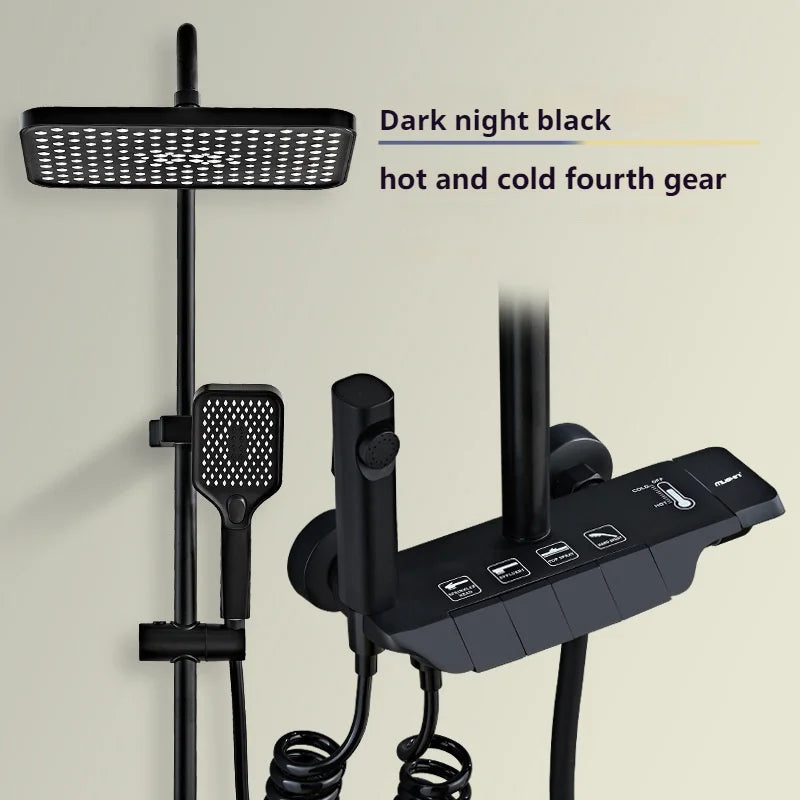 Grey Shower System Bathroom Digital Led Rain Showers