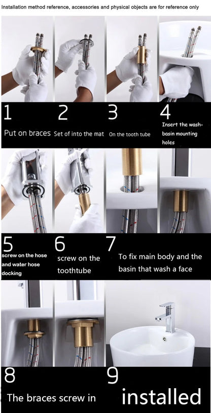 Tolm Waterfall Basin Faucet Water Tap Chrome Bathroom