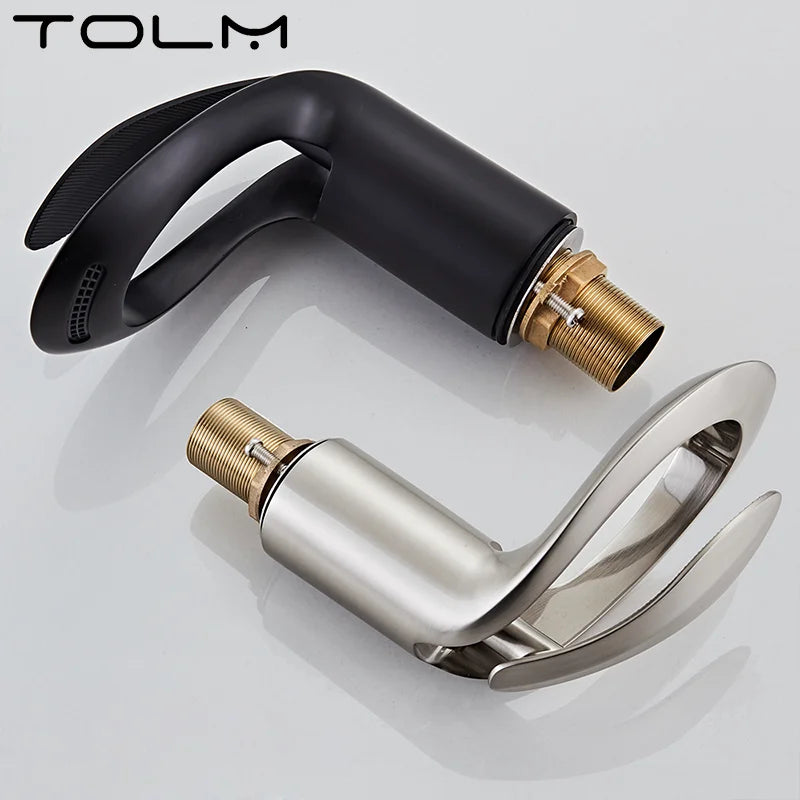 Tolm Waterfall Basin Faucet Water Tap Chrome Bathroom