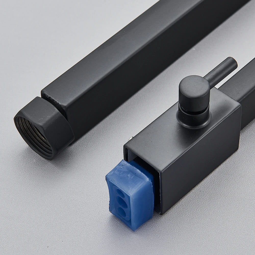 Black Brass Shower Faucet Sets Rainfall Bathtub Tap
