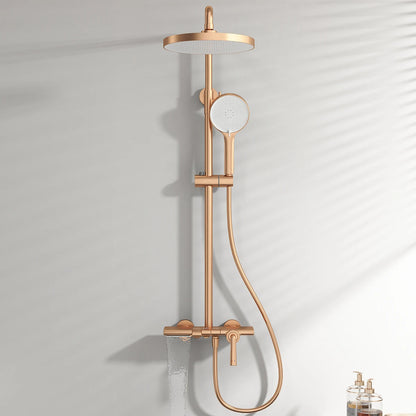 Brushed Rose Gold Bathroom Shower System Faucet 12
