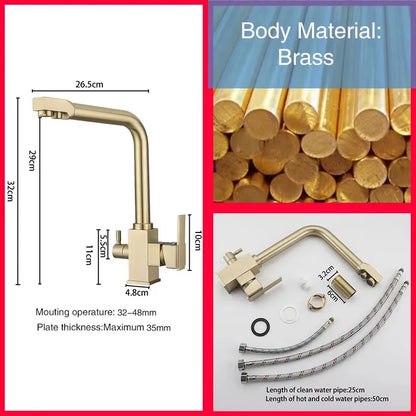 Ula Filtered Faucet Gold Purifier Faucet Dual Sprayer