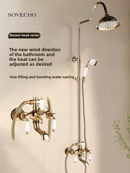 Vintage French Style Dual Handle Tub Faucet Shower