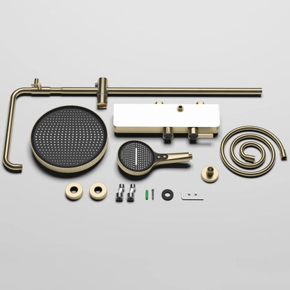 Kemaidi Rose Gold Bathroom Shower Rainfall Cold Control