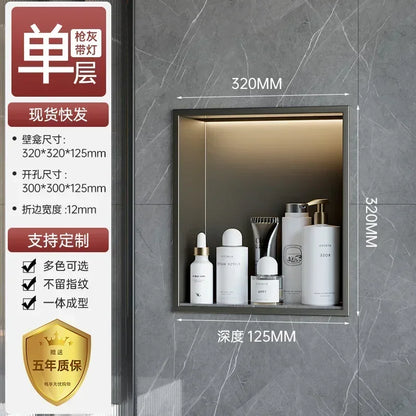 Stainless Steel Niche Bathroom Shelf-Embedded Tv Cabinet Style