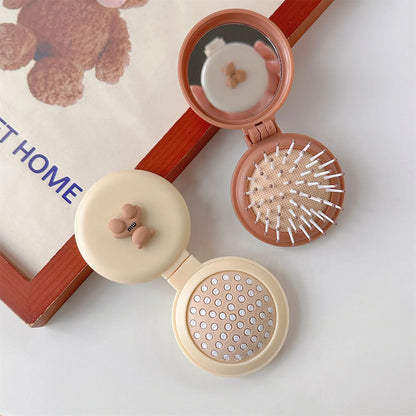 Cute Cartoon Foldable Comb Makeup Mirror Air Cushion