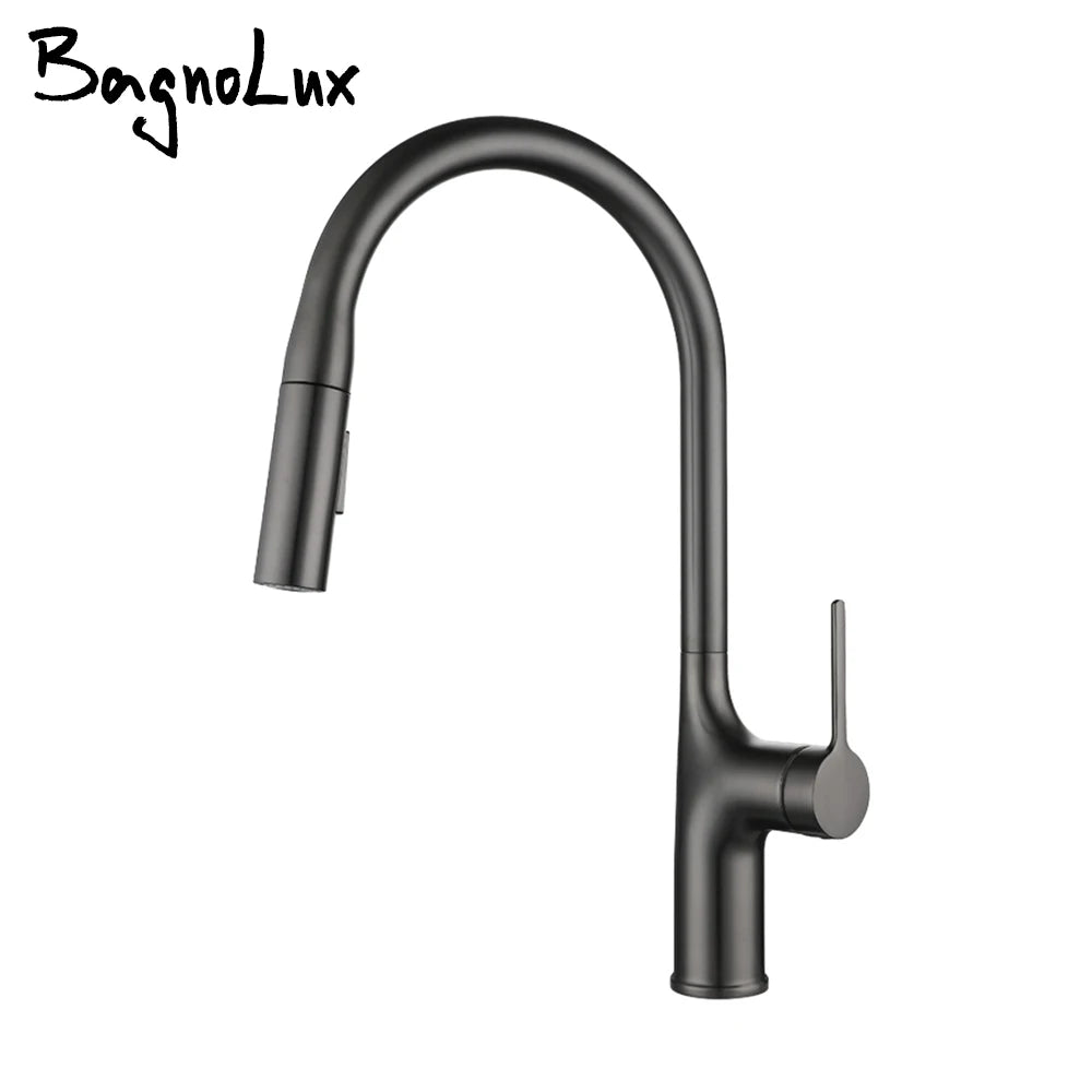 Deck Mounted Faucet Pull Out Mixer Tap Bagnolux