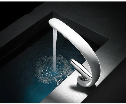 Creative Bathroom Sink Faucet Tap White Brass Wash