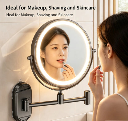 Inch Wall Mounted Makeup Mirror Extending Folding Double