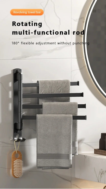 Bathroom Towel Rack Rotatable Towel Holder Rotatable Stainless
