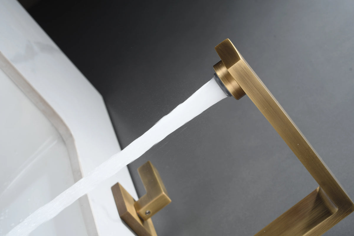 Brushed Gold Basin Faucet Total Brass Black Bathroom