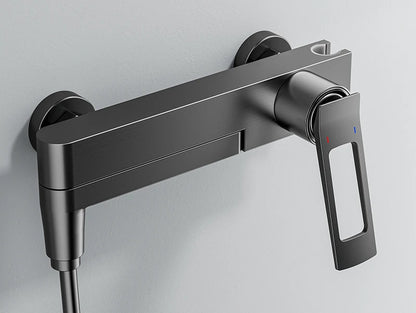 Black Waterfall Bathtub Shower Faucets Wall Mount Shower