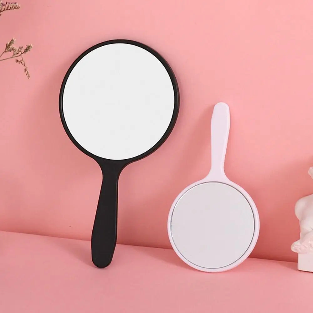 1pc Makeup Mirror Durable Handle Handheld Mirror Anti-Fall
