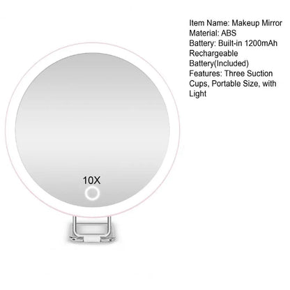 10/20/30x Magnifying Mirror Led Light Tweezers 360 Degrees