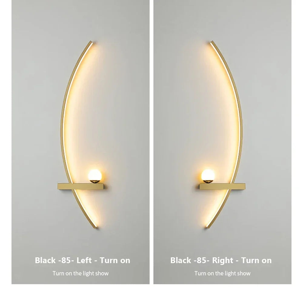 Modern Led Simple Art Bedroom Bedside Wall Lamp