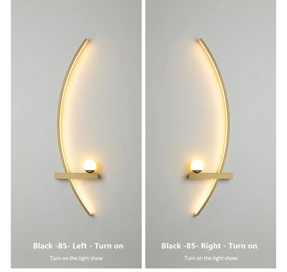 Modern Led Simple Art Bedroom Bedside Wall Lamp
