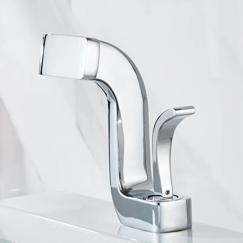 Bathroom Faucet Brass Gold White Bathroom Basin Faucet