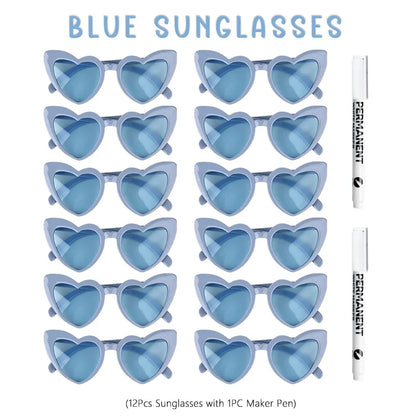 12-100pcs Wedding Sunglasses Guests Heart Shaped Sunglasses
