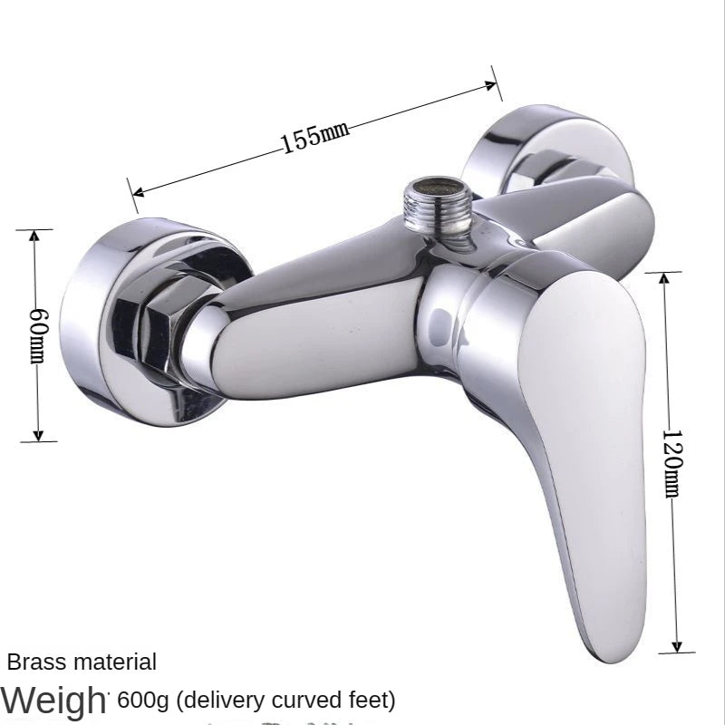 Brass Shower Faucet Mixer Valve Shower Head Hidden
