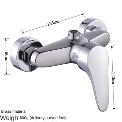 Brass Shower Faucet Mixer Valve Shower Head Hidden