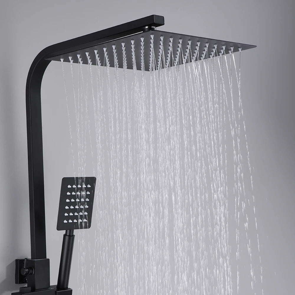 Matte Black Shower Faucet Rainfall High Quality All