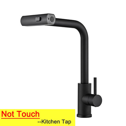 Touch Waterfall Faucet Brushed Gold Cold Pull Out