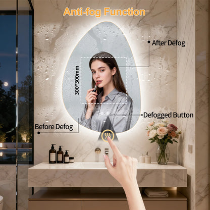 70/77cm Irregular Illuminated Led Bathroom Mirror Makeup Vanity