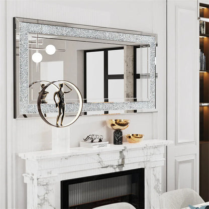 120x60cm Crystal Crush Diamond Wall Mirror Gorgeous