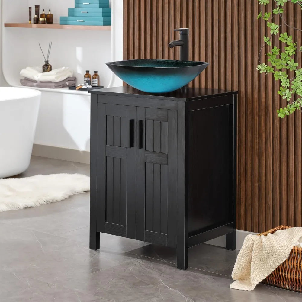 Black 24 Bathroom Vanity Sink Combo Modern Vanity