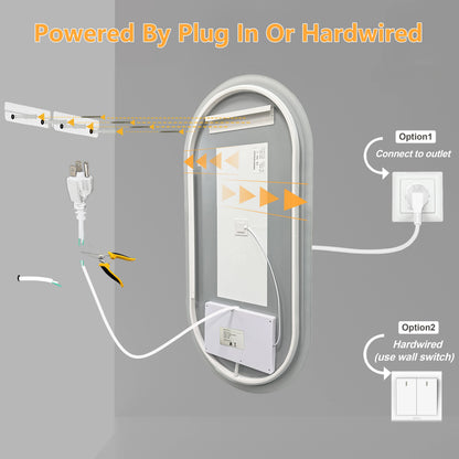 Led Bathroom Mirror Smart Anti-Fog Dimmable Led Lighted