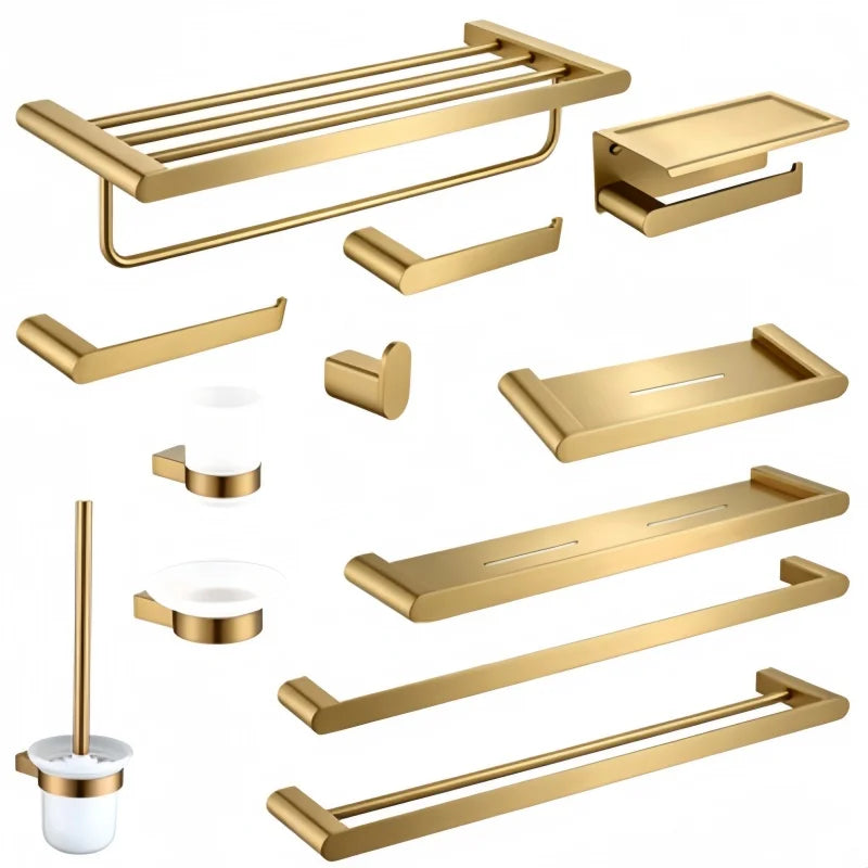 Brushed Gold Bathroom Toilet Brush Holder Toilet Paper