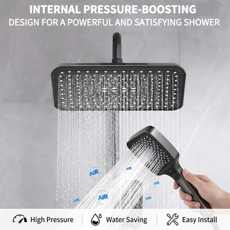Air Boost High Pressure Large Overhead Rain Shower