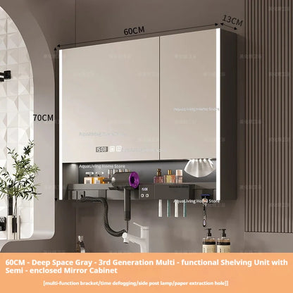 Modern Smart Bathroom Mirror Cabinet Wall-Mounted Vanity Mirror