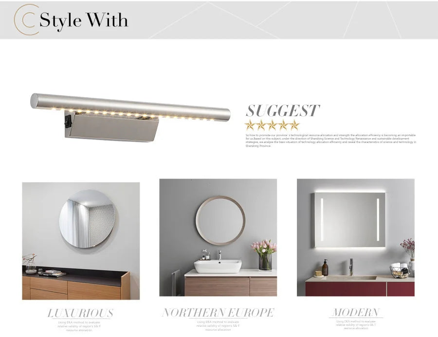 Selling Led Wall Light Bathroom Mirror Warm White