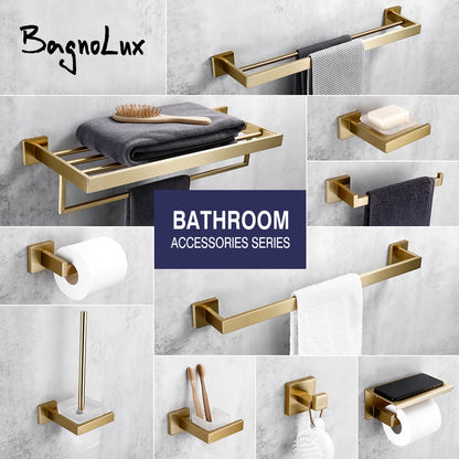 Brushed Gold Bathroom Toilet Brush Holder Toilet Paper