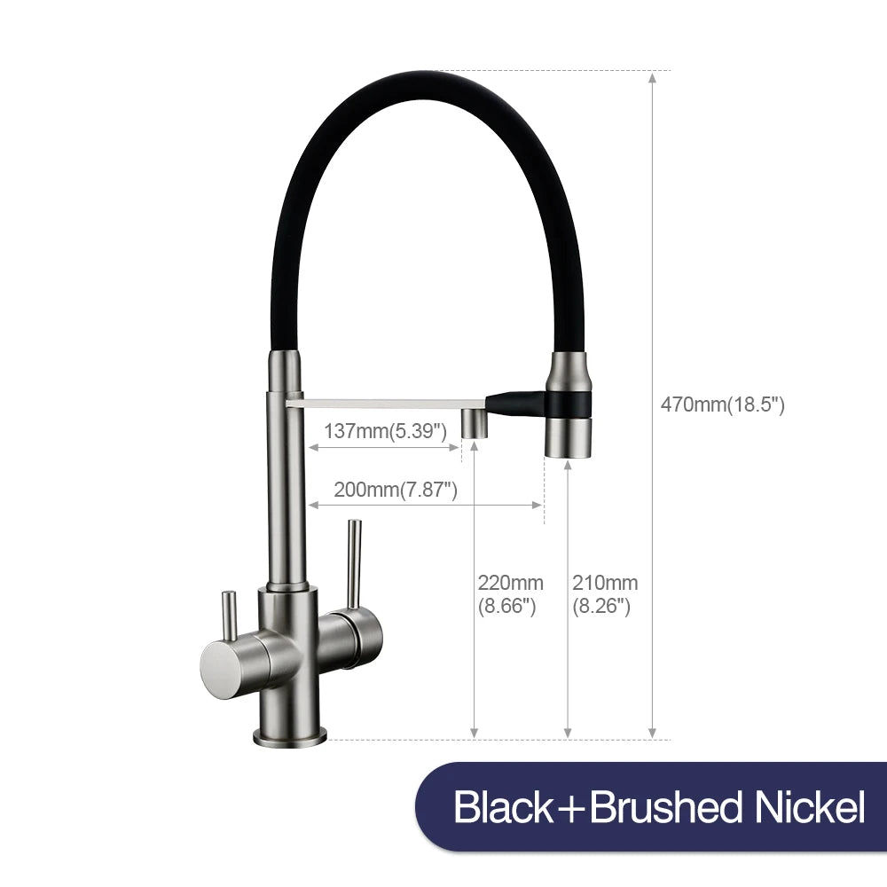 Brushed Gold Faucet Filter 360 Swivel Pure Water