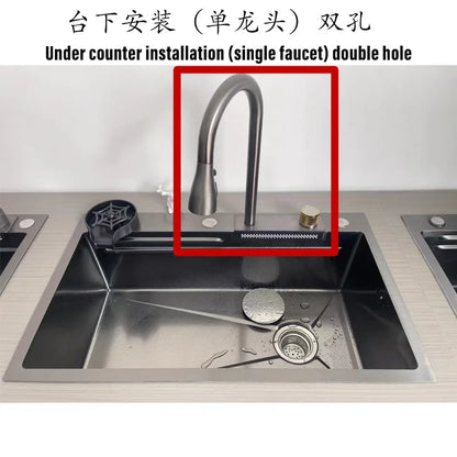 Popular Waterfall Faucet 304 Stainless Steel Cold Rainfall