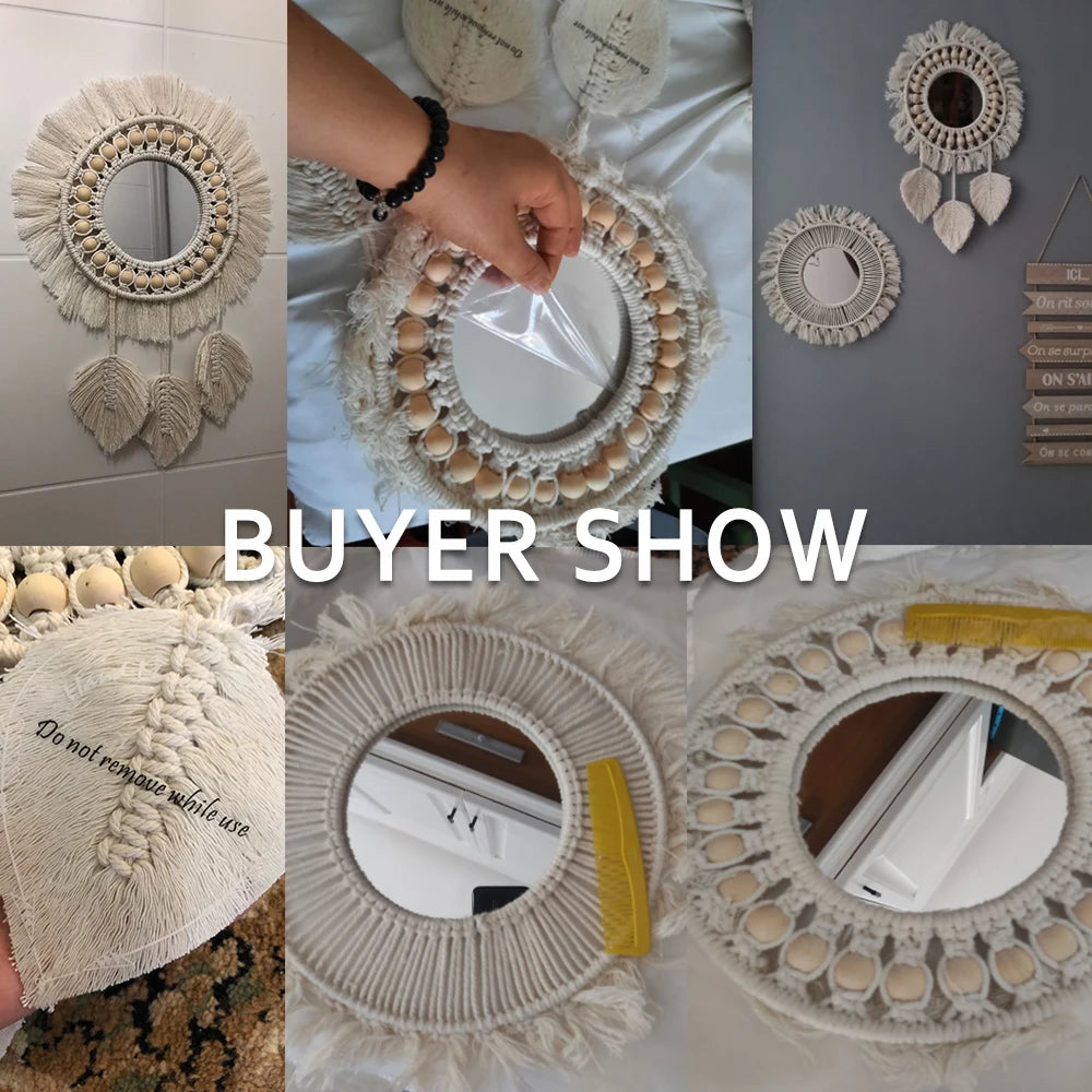 Wall Mirror Macrame Decorative Mirrors Boho Decor Wall