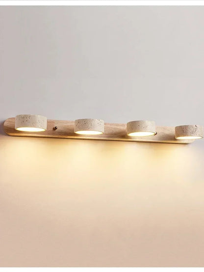 Rotatable Led Vanity Mirror Light Wabi Sabi Travertine