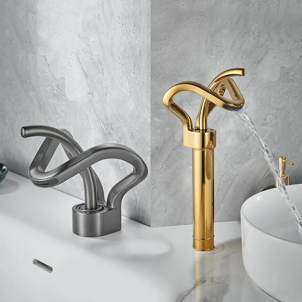 Black Gold Basin Faucet Bathroom Washbasin Water Mixer