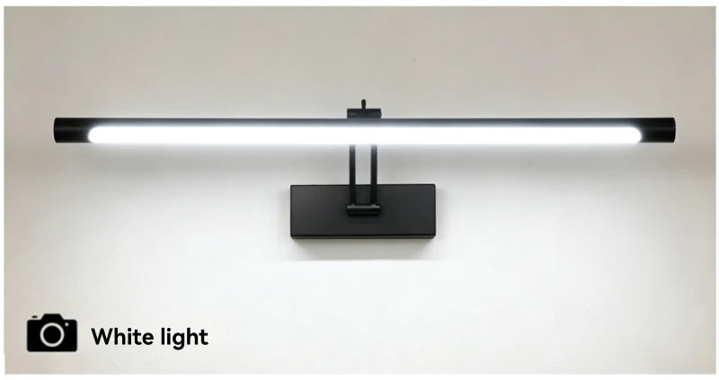 Modern Led Mirror Light Minimalist Black Metal Adjustable