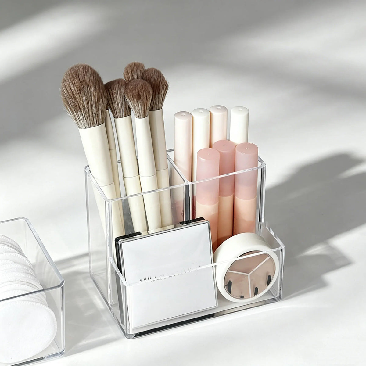 1/2pc Transparent Makeup Storage Box Acrylic Mirror Cabinet