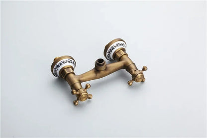 Retro Shower Faucets Antique Brass Ceramics Bathtub Faucets