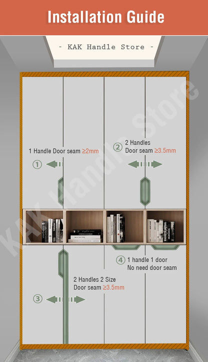 Kak Recessed Cabinet Handles Black Hidden Sliding Door
