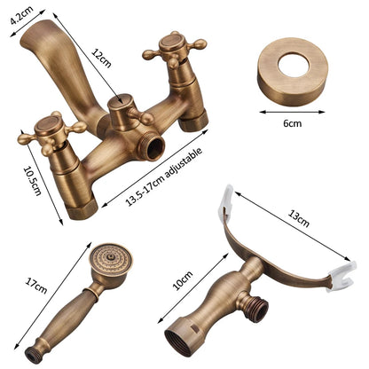 Retro Antique Brass Black Bronze Bathtub Shower Faucets