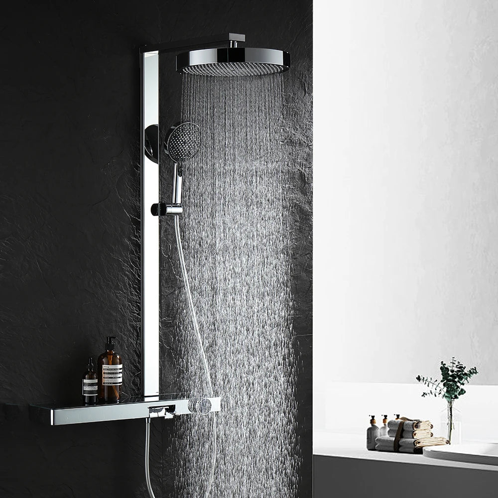 Chrome Digital Piano Bathroom Shower 12 Inch Round
